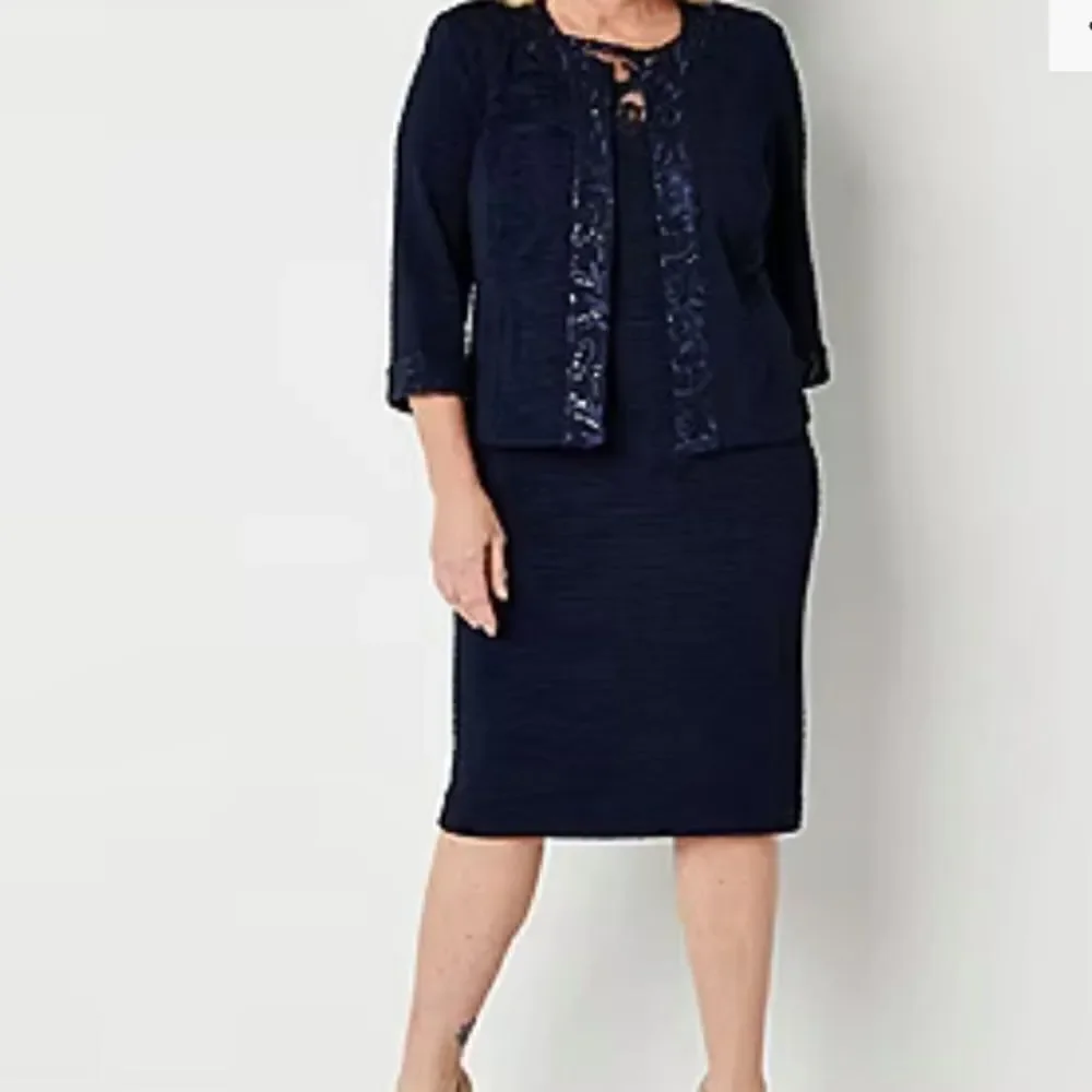 maya brooke embroidered jacket dress Maya Brooke Jacket Dress 29366, White/Navy / 20W